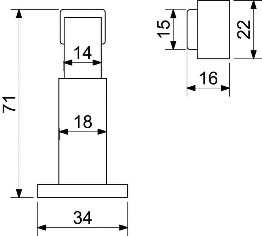Dveřní zarážka magnetická nikl matná - náhled 4