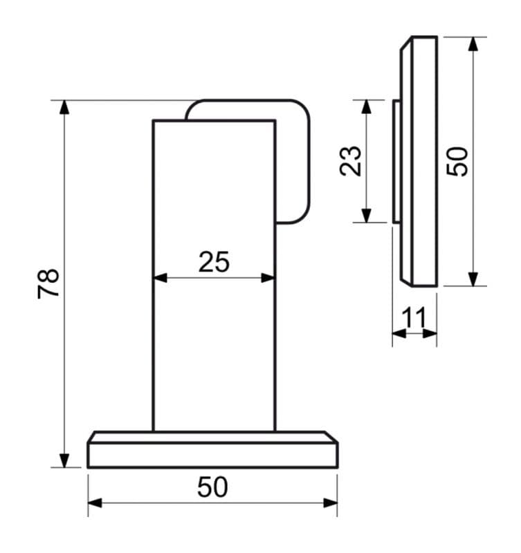 Dveřní zarážka magnetická černá matná - náhled 4