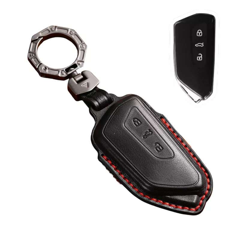 Kožené pouzdro pro autoklíč Octavia IV, VW, Seat černé - náhled 3