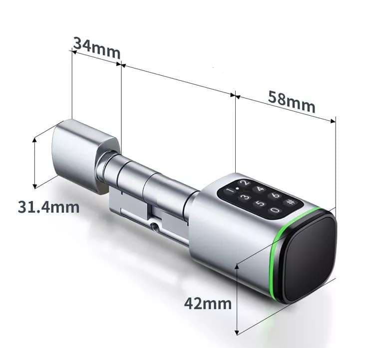 Elektronická vložka SMART TTLock 35F+30K IP55 stříbrná - náhled 2