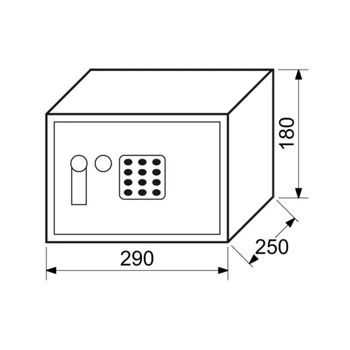 Nábytkový sejf s elektronickým zámkem a pákou 4,4kg - náhled 4
