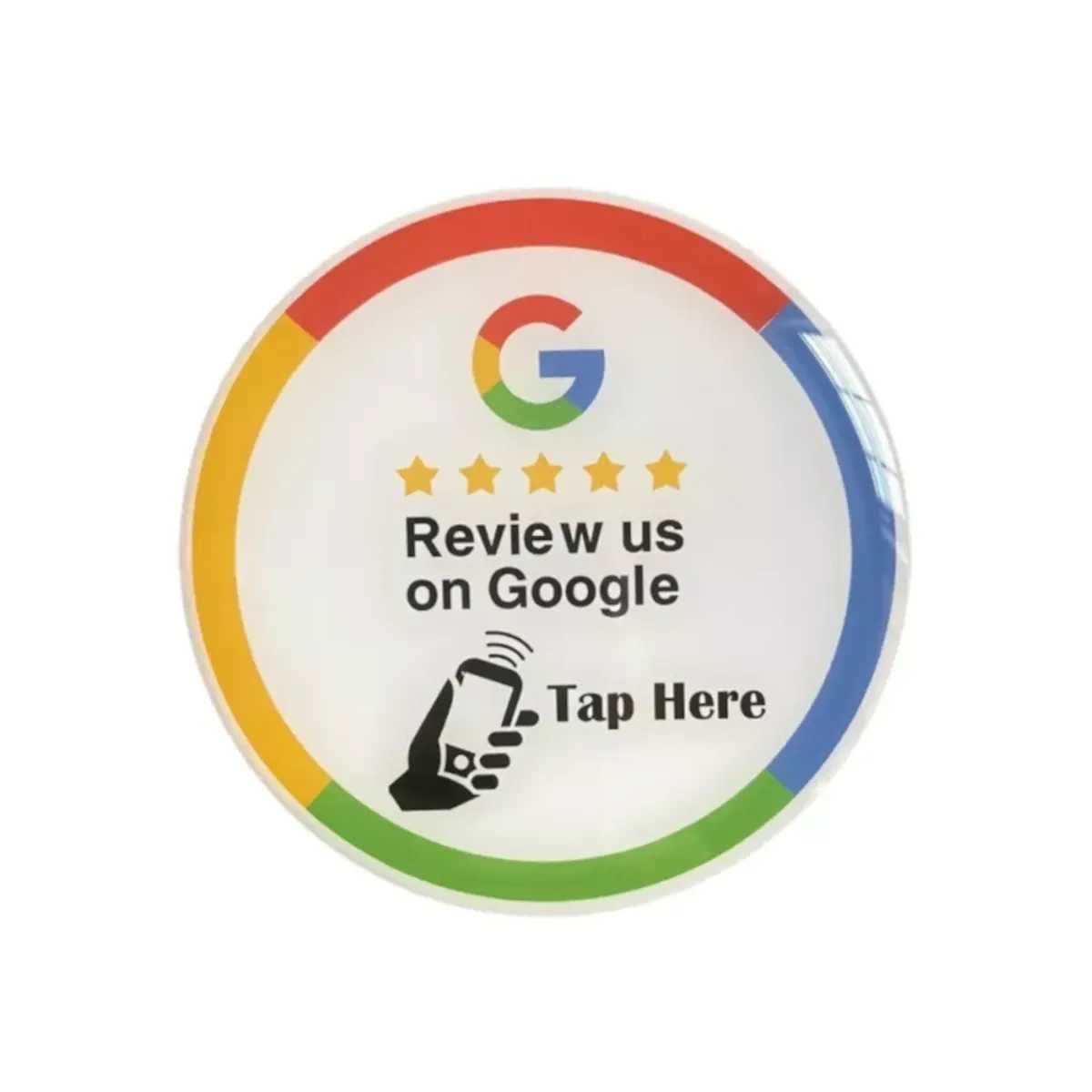 NFC samolepka NTAG215 100mm Google review bílá