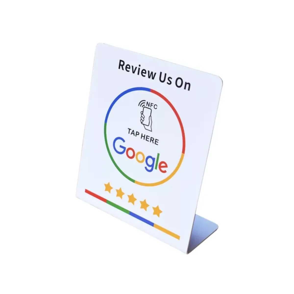 NFC stojánek NTAG216 140x120x1,5mm Google review bílý