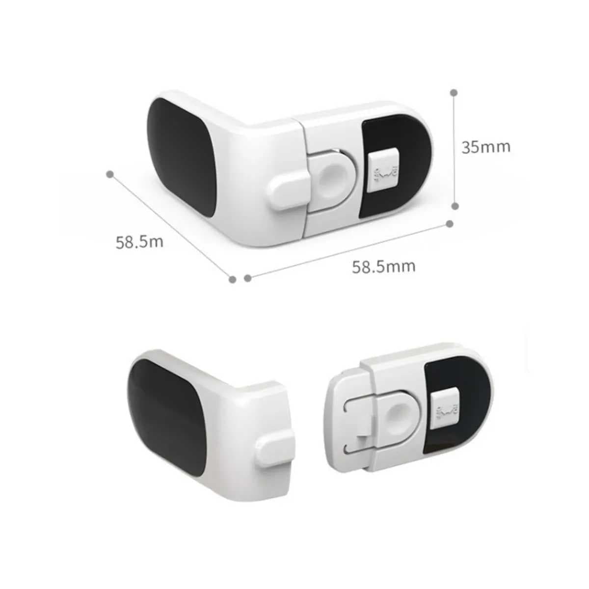 Dětská pojistka na šuplíky – bílá / černá (set 4 ks) - náhled 3