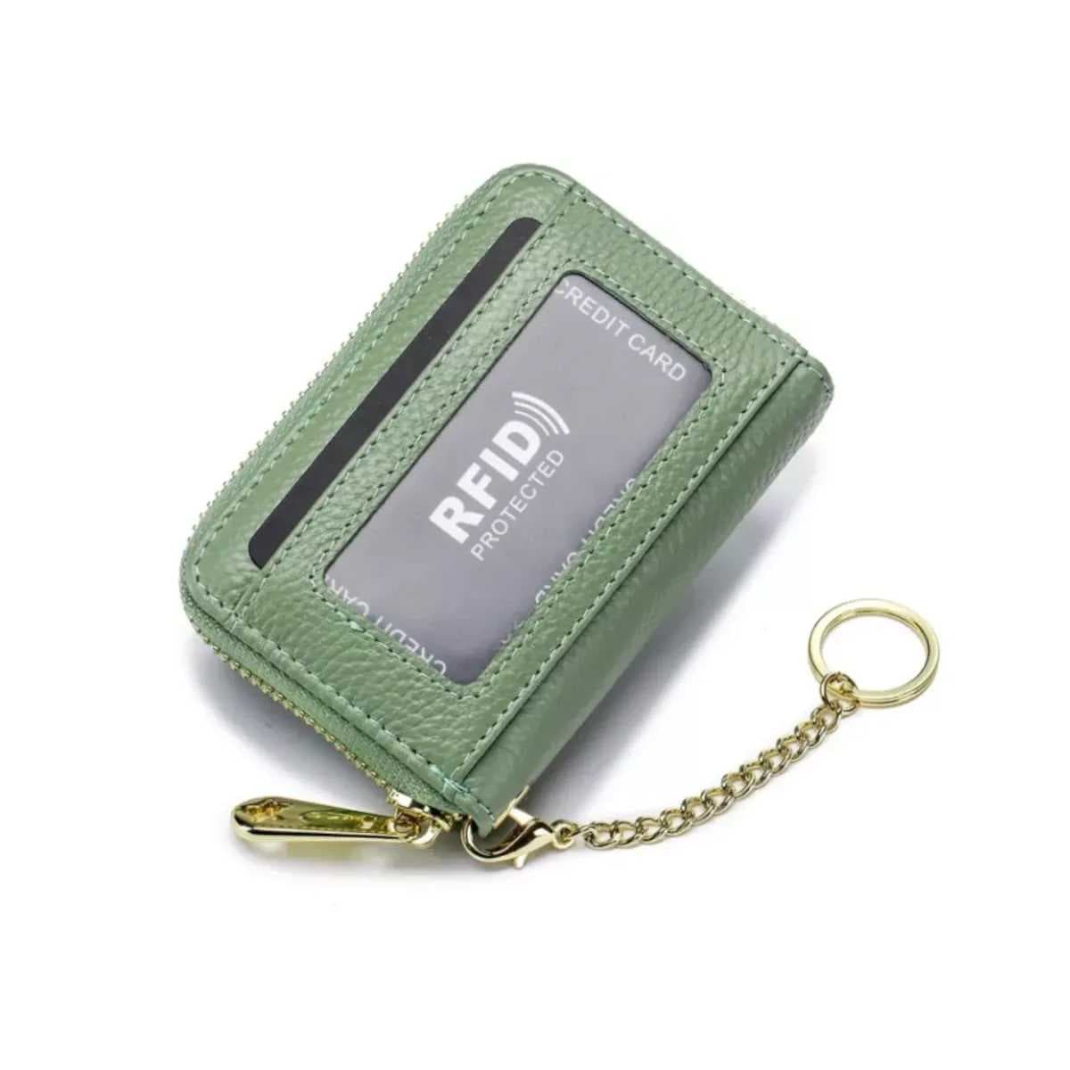 Kožená peněženka s RFID ochranou zelená