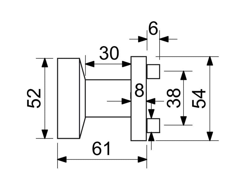Fixní nerezové madlo (koule) RK.KNOB.03.FIX.N - náhled 4