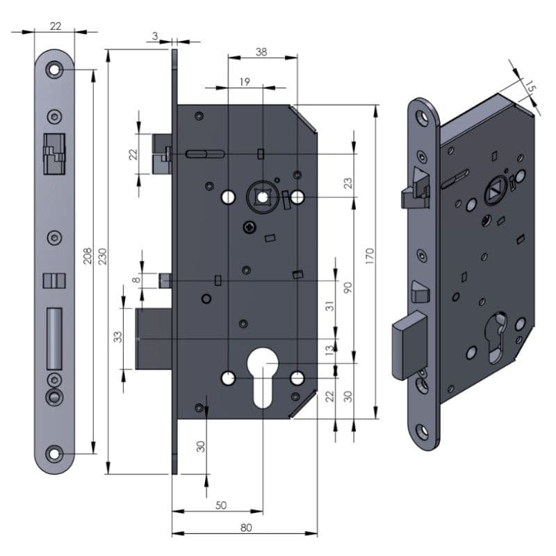 SAM MB 90/50/8/20x230x3 P/L funkce B - náhled 2